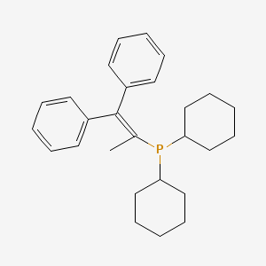 Dicyclohexyl(1,1-diphenylprop-1-en-2-yl)phosphine chemical structure (CAS 384842-24-4)