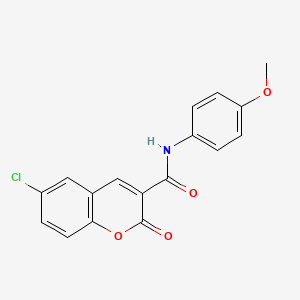 6-Chloro-N-(4-methoxyphenyl)-2-oxo-2H-chromene-3-carboxamide chemical structure (CAS 38485-94-8)