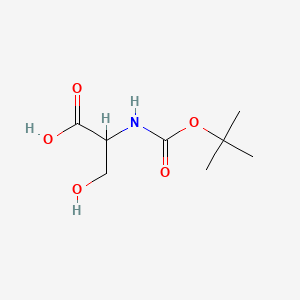2-((tert-Butoxycarbonyl)amino)-3-hydroxypropanoic acid chemical structure (CAS 3850-40-6)