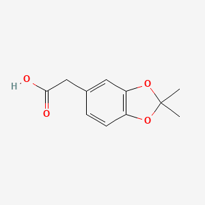 2-(2,2-Dimethylbenzo[d][1,3]dioxol-5-yl)acetic acid chemical structure (CAS 38515-59-2)