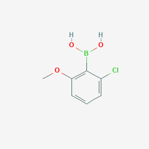 2-Chloro-6-methoxyphenylboronic acid chemical structure (CAS 385370-80-9)