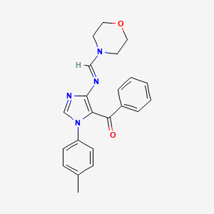 (4-((Morpholinomethylene)amino)-1-(p-tolyl)-1H-imidazol-5-yl)(phenyl)methanone chemical structure (CAS 385425-03-6)