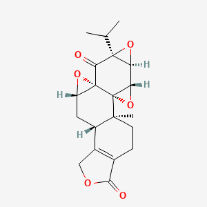 (5bS,6aS,7aS,8aS,9aS,9bS,10aS,10bS)-8a-Isopropyl-10b-methyl-1,5b,6,6a,8a,9a,9b,10b-octahydrotris(oxireno)[2',3':4b,5;2'',3'':6,7;2''',3''':8a,9]phenanthro[1,2-c]furan-3,8(2H,5H)-dione chemical structure (CAS 38647-11-9)
