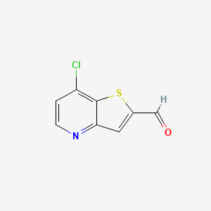 7-Chlorothieno[3,2-b]pyridine-2-carbaldehyde chemical structure (CAS 387819-41-2)