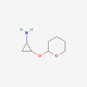 2-((Tetrahydro-2H-pyran-2-yl)oxy)cyclopropanamine chemical structure (CAS 387845-23-0)