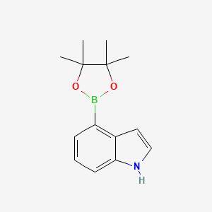 4-(4,4,5,5-Tetramethyl-1,3,2-dioxaborolan-2-yl)-1H-indole chemical structure (CAS 388116-27-6)