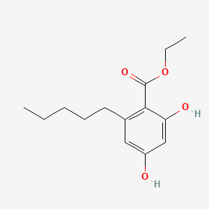 Ethyl 2,4-dihydroxy-6-pentylbenzoate chemical structure (CAS 38862-65-6)