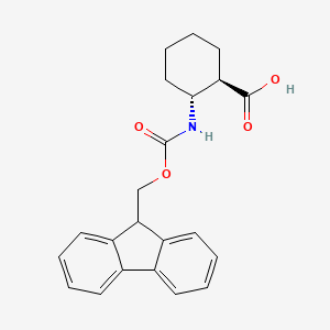 (1R,2R)-2-((((9H-Fluoren-9-yl)methoxy)carbonyl)amino)cyclohexanecarboxylic acid chemical structure (CAS 389057-34-5)