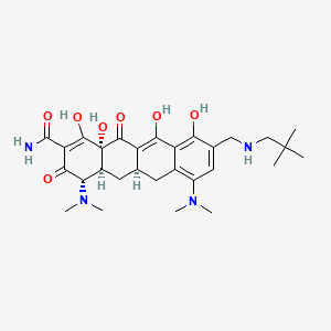 (4S,4aS,5aR,12aS)-4,7-Bis(dimethylamino)-3,10,12,12a-tetrahydroxy-9-((neopentylamino)methyl)-1,11-dioxo-1,4,4a,5,5a,6,11,12a-octahydrotetracene-2-carboxamide chemical structure (CAS 389139-89-3)
