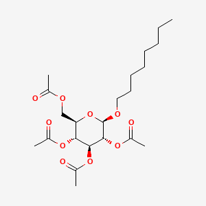 (2R,3R,4S,5R,6R)-2-(Acetoxymethyl)-6-(octyloxy)tetrahydro-2H-pyran-3,4,5-triyl triacetate chemical structure (CAS 38954-67-5)