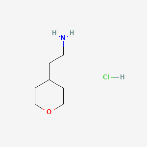 2-(Tetrahydro-2H-pyran-4-yl)ethanamine hydrochloride chemical structure (CAS 389621-77-6)