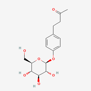4-(4-(((2S,3R,4S,5S,6R)-3,4,5-Trihydroxy-6-(hydroxymethyl)tetrahydro-2H-pyran-2-yl)oxy)phenyl)butan-2-one chemical structure (CAS 38963-94-9)