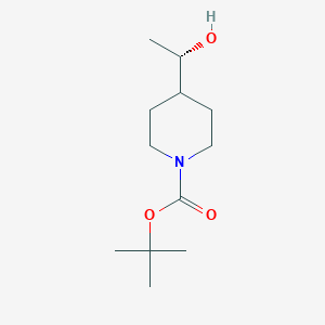 (S)-tert-Butyl 4-(1-hydroxyethyl)piperidine-1-carboxylate chemical structure (CAS 389889-82-1)