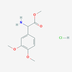 Methyl 2-amino-2-(3,4-dimethoxyphenyl)acetate hydrochloride chemical structure (CAS 390815-42-6)