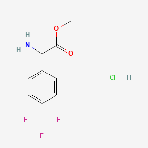 Methyl 2-amino-2-(4-(trifluoromethyl)phenyl)acetate hydrochloride chemical structure (CAS 390815-48-2)