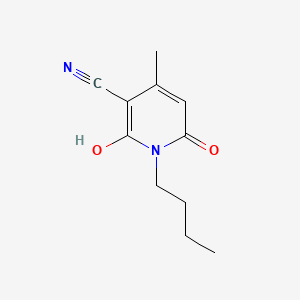 1-Butyl-6-hydroxy-4-methyl-2-oxo-1,2-dihydropyridine-3-carbonitrile chemical structure (CAS 39108-47-9)