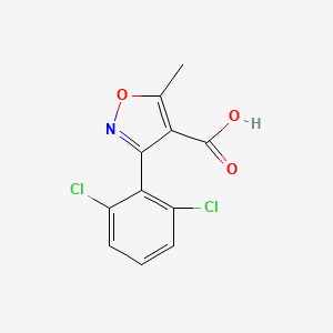 3-(2,6-Dichlorophenyl)-5-methylisoxazole-4-carboxylic acid chemical structure (CAS 3919-76-4)