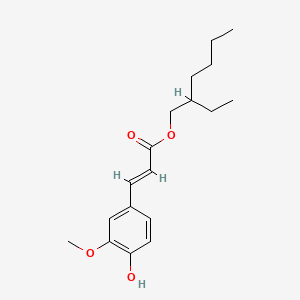 2-Ethylhexyl (E)-3-(4-hydroxy-3-methoxyphenyl)acrylate chemical structure (CAS 391900-25-7)