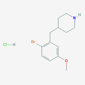 4-(2-Bromo-5-methoxybenzyl)piperidine hydrochloride chemical structure (CAS 391954-24-8)