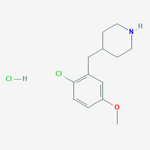 4-(2-Chloro-5-methoxybenzyl)piperidine hydrochloride chemical structure (CAS 391954-26-0)