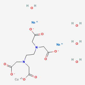Copper(II) disodium 2,2',2'',2'''-(ethane-1,2-diylbis(azanetriyl))tetraacetate tetrahydrate chemical structure (CAS 39208-15-6)