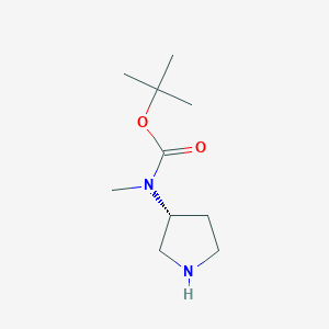 (R)-tert-Butyl methyl(pyrrolidin-3-yl)carbamate chemical structure (CAS 392338-15-7)