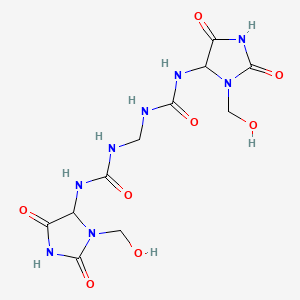 1,1'-Methylenebis(3-(3-(hydroxymethyl)-2,5-dioxoimidazolidin-4-yl)urea) chemical structure (CAS 39236-46-9)