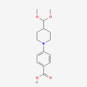 4-(4-(Dimethoxymethyl)piperidin-1-yl)benzoic acid chemical structure (CAS 392690-97-0)
