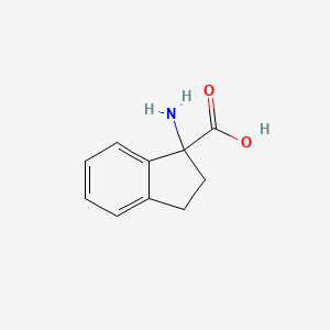 1-Amino-2,3-dihydro-1H-indene-1-carboxylic acid chemical structure (CAS 3927-71-7)