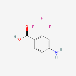 4-Amino-2-(trifluoromethyl)benzoic acid chemical structure (CAS 393-06-6)