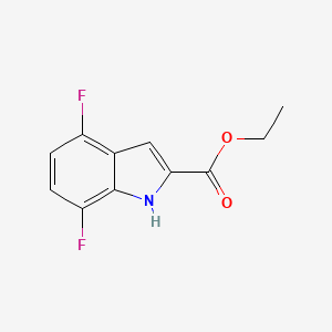 Ethyl 4,7-difluoro-1H-indole-2-carboxylate chemical structure (CAS 394223-44-0)