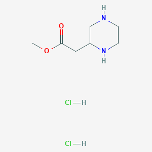 Methyl 2-(piperazin-2-yl)acetate dihydrochloride chemical structure (CAS 394709-83-2)