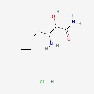 3-Amino-4-cyclobutyl-2-hydroxybutanamide hydrochloride chemical structure (CAS 394735-23-0)