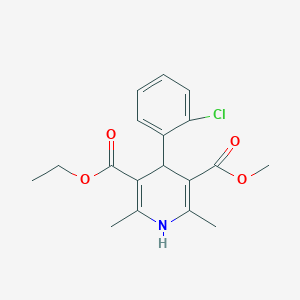 3-Ethyl 5-methyl 4-(2-chlorophenyl)-2,6-dimethyl-1,4-dihydropyridine-3,5-dicarboxylate chemical structure (CAS 39562-06-6)