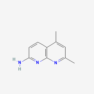 5,7-Dimethyl-1,8-naphthyridin-2-amine chemical structure (CAS 39565-07-6)