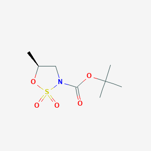 (S)-tert-Butyl 5-methyl-1,2,3-oxathiazolidine-3-carboxylate 2,2-dioxide chemical structure (CAS 396074-50-3)
