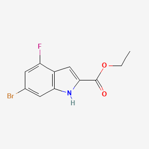 Ethyl 6-bromo-4-fluoro-1H-indole-2-carboxylate chemical structure (CAS 396075-55-1)