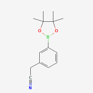 2-(3-(4,4,5,5-Tetramethyl-1,3,2-dioxaborolan-2-yl)phenyl)acetonitrile chemical structure (CAS 396131-82-1)