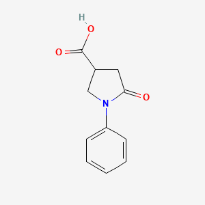 5-Oxo-1-phenylpyrrolidine-3-carboxylic acid chemical structure (CAS 39629-86-2)