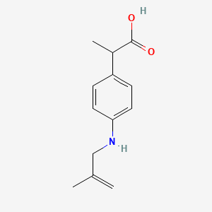 2-(4-((2-Methylallyl)amino)phenyl)propanoic acid chemical structure (CAS 39718-89-3)