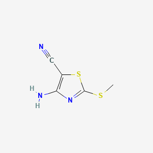 4-Amino-2-(methylthio)thiazole-5-carbonitrile chemical structure (CAS 39736-28-2)