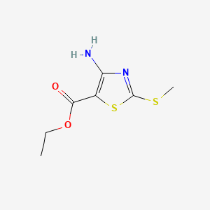 Ethyl 4-amino-2-(methylthio)thiazole-5-carboxylate chemical structure (CAS 39736-29-3)