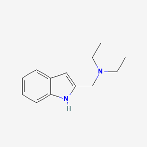 N-((1H-Indol-2-yl)methyl)-N-ethylethanamine chemical structure (CAS 3978-16-3)