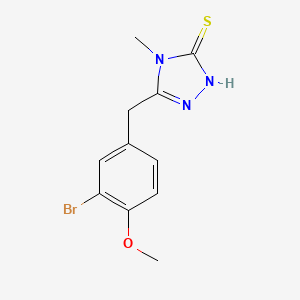 5-(3-Bromo-4-methoxybenzyl)-4-methyl-2,4-dihydro-3H-1,2,4-triazole-3-thione chemical structure (CAS 397878-17-0)