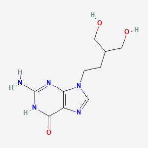 2-Amino-9-(4-hydroxy-3-(hydroxymethyl)butyl)-1H-purin-6(9H)-one chemical structure (CAS 39809-25-1)