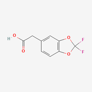 2-(2,2-Difluorobenzo[d][1,3]dioxol-5-yl)acetic acid chemical structure (CAS 398156-38-2)