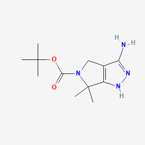 tert-Butyl 3-amino-6,6-dimethylpyrrolo[3,4-c]pyrazole-5(1H,4H,6H)-carboxylate chemical structure (CAS 398491-61-7)
