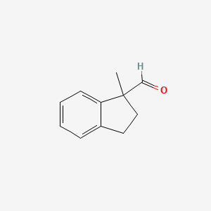 1-Methyl-2,3-dihydro-1H-indene-1-carbaldehyde chemical structure (CAS 39891-50-4)