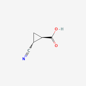 (1R,2R)-rel-2-Cyanocyclopropanecarboxylic acid chemical structure (CAS 39891-82-2)