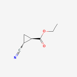 (1R,2R)-rel-Ethyl 2-cyanocyclopropanecarboxylate chemical structure (CAS 3999-56-2)